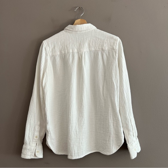 J. Crew Shirt Women's Gauze Button-Up Long Sleeve Cotton Minimalist White Sz M - Picture 2 of 12
